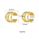 Silver Filled Hoop Drop Clip Earrings CZ Zircon Bee Stud Earrings