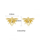 Silver Filled Hoop Drop Clip Earrings CZ Zircon Bee Stud Earrings