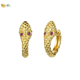 Vintage Snake Hoop Earrings Round Ear Clips Punk Style Earrings