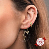 Vintage Snake Hoop Earrings Round Ear Clips Punk Style Earrings
