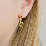 Vintage Snake Hoop Earrings Round Ear Clips Punk Style Earrings