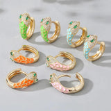 Vintage Snake Hoop Earrings Round Ear Clips Punk Style Earrings