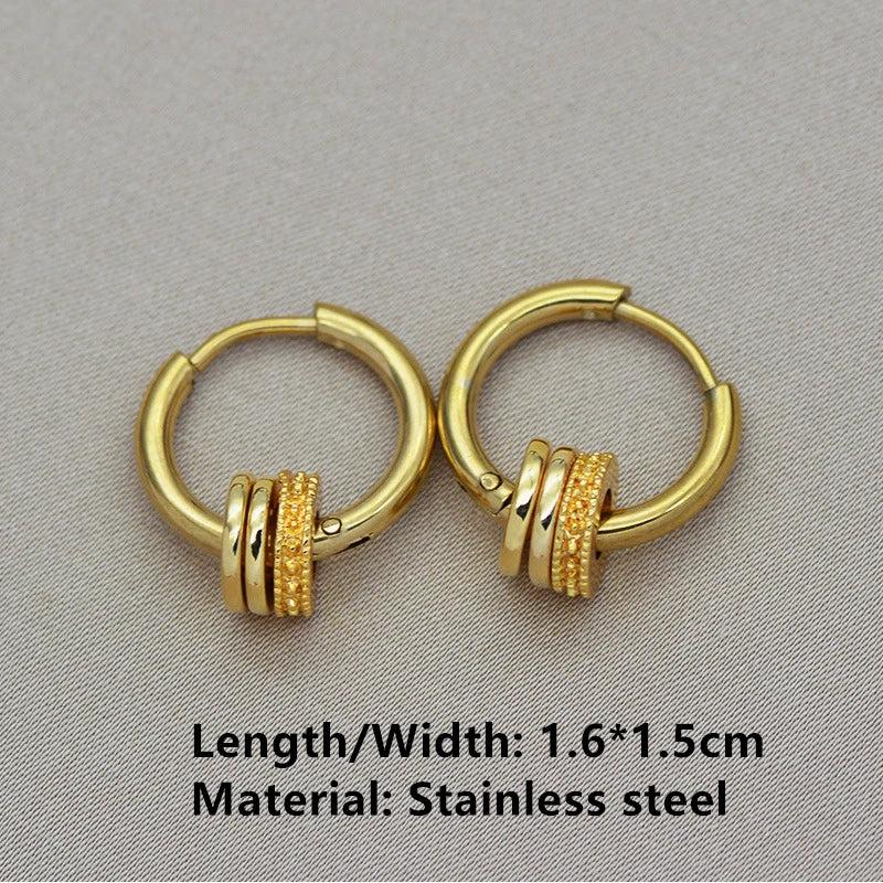 Geometric Circle Hoop Earrings Star Sun Moon Pendant Travel Jewelry