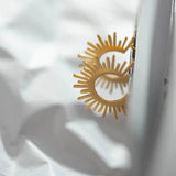 Geometric Circle Hoop Earrings Star Sun Moon Pendant Travel Jewelry