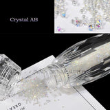 Pixie Nails Rhinestones AB Chaton Crystal Glass 3D Caviar Beads Mini Nail Art