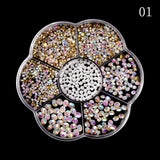 Multi-Size Glitter Nail Rhinestones Flat Back 3D Crystal AB Gems