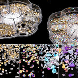 Multi-Size Glitter Nail Rhinestones Flat Back 3D Crystal AB Gems
