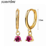 925 Sterling Silver Red Series Small Hoop Earrings for Women