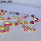 925 Sterling Silver Red Series Small Hoop Earrings for Women
