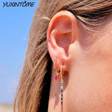 925 Sterling Silver Red Series Small Hoop Earrings for Women