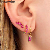 925 Sterling Silver Red Series Small Hoop Earrings for Women