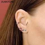 925 Sterling Silver Red Series Small Hoop Earrings for Women
