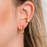 Punk Style Cone Pendant Small Hoop Earrings Silver