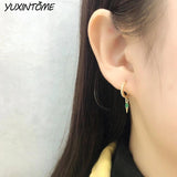 Punk Style Cone Pendant Small Hoop Earrings Silver