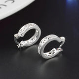 925 Silver Hollow Zircon Earrings Romantic Wedding Party Gift