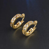 925 Silver Hollow Zircon Earrings Romantic Wedding Party Gift