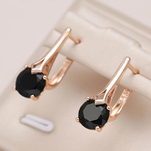 Kinel Zircon Clips Earrings 585 Rose Wedding Jewelry
