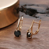 Kinel Zircon Clips Earrings 585 Rose Wedding Jewelry