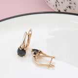 Kinel Zircon Clips Earrings 585 Rose Wedding Jewelry