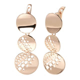 Round Pendant Earrings Geometric Texture Girls Jewelry Party Women Accessories
