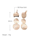 Round Pendant Earrings Geometric Texture Girls Jewelry Party Women Accessories