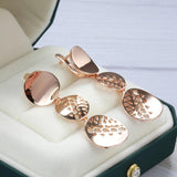 Round Pendant Earrings Geometric Texture Girls Jewelry Party Women Accessories