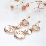 Round Pendant Earrings Geometric Texture Girls Jewelry Party Women Accessories