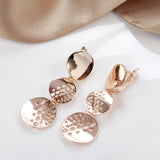 Round Pendant Earrings Geometric Texture Girls Jewelry Party Women Accessories