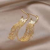 Korea 18K Plated Tassel Earrings for Women's Dance Party