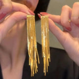 Korea 18K Plated Tassel Earrings for Women's Dance Party