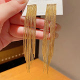 Korea 18K Plated Tassel Earrings for Women's Dance Party