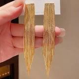 Korea 18K Plated Tassel Earrings for Women's Dance Party