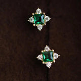 925 Sterling Silver Green Zircon Stud Earrings for Women