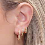 Silver Filled CZ Hoop Earrings for Women