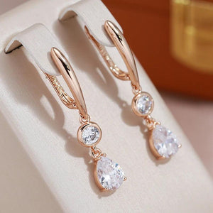Zircon 585 Earrings for Women Wedding Jewelry Party Accessories