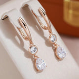 Zircon 585 Earrings for Women Wedding Jewelry Party Accessories
