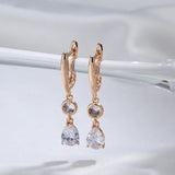 Zircon 585 Earrings for Women Wedding Jewelry Party Accessories
