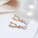 Zircon 585 Earrings for Women Wedding Jewelry Party Accessories