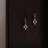 925 Silver Plated 14K Japanese Diamond Zircon Pendant Earrings