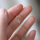 925 Silver Plated 14K Japanese Diamond Zircon Pendant Earrings