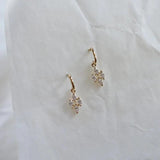 925 Silver Plated 14K Japanese Diamond Zircon Pendant Earrings