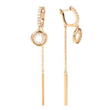 Tassel Round Zircon Earrings Rose Jewelry Party Girl's Accessories