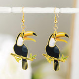 Brass Plated Animal Flower Bamboo Earrings for Girls