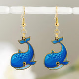 Brass Plated Animal Flower Bamboo Earrings for Girls