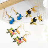 Brass Plated Animal Flower Bamboo Earrings for Girls
