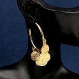 Coin Hoop Earring Plated Drop Earrings Arabic Ethnic Bridal Jewelry Bijoux