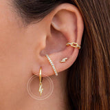 Copper Crystal Zirconia Earrings Lightning Star Pendant Jewelry