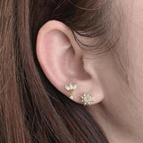 Copper Crystal Zirconia Earrings Lightning Star Pendant Jewelry