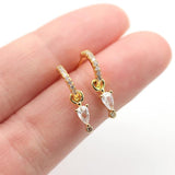 Copper Crystal Zirconia Earrings Lightning Star Pendant Jewelry