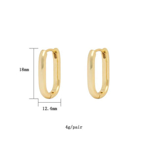 Plated Hoop Clip Stud Dangle Earrings CZ Zircon Piercing Set